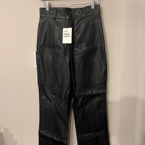 New Bardot Polly Vegan leather high rise trousers in black Size M (US size 6) - Picture 3 of 8